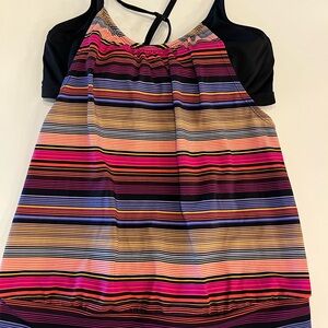 Striped Multicolor tankini top